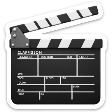 movie clapperboard mid-snap sticker