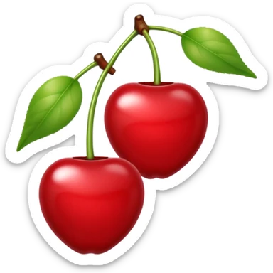 two cherries connecting together sticker
