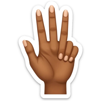 a closed hand with the index finger and middle finger pointing sticker