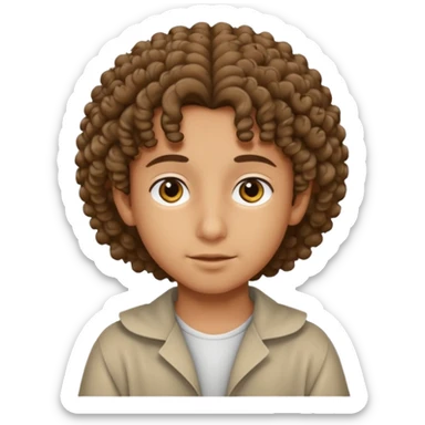 Curly hair short arab kid sticker
