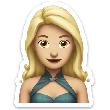 blonde girl in cosplay dress sticker