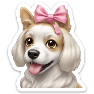 Coquette dog with a bow sticker