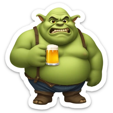 fat ogre with beer sticker