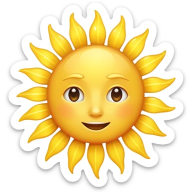 A sun with shining ray (No background) (No face) sticker