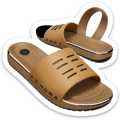 yeezy slide sandal in tan color sticker