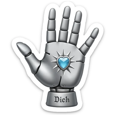 starke metal hand in der ich liebe dich geste sticker