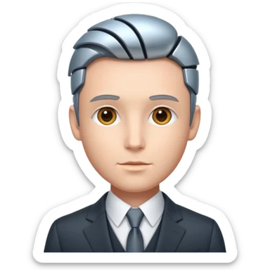 the swiss chris (banker influencer), looking professional yet have robotic elements sticker