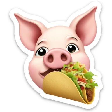 Pig eating tacos sticker