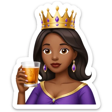 Black woman drinking crown Royal sticker