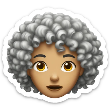 Mad curly haired girl sticker