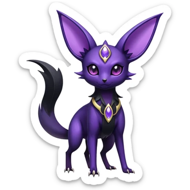 Shiny Exotic Badass Royal Mysterious Gothic Noibat-Espeon-Umbreon-Pokémon-Fakémon-hybrid-creature (full body) sticker