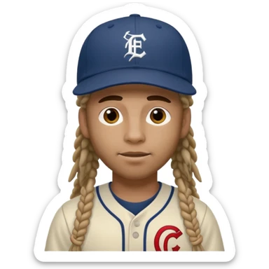 dreadlock baseball player sticker