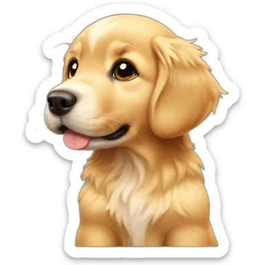 small golden retriever puppy sticker