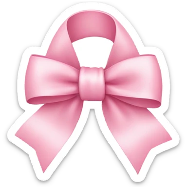 light pink ribbon bow sticker