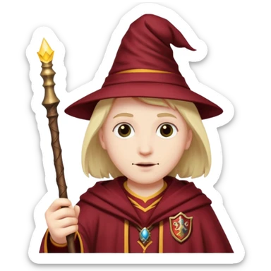 Gryffindor wizard with wand sticker