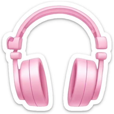 Headphones with light pink ribbons  sticker