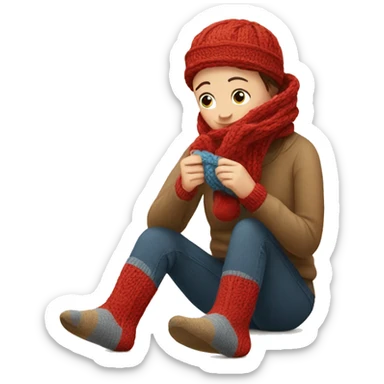 Knitting a pair of socks sticker