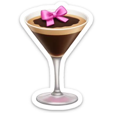 espresso martini with pink bow sticker