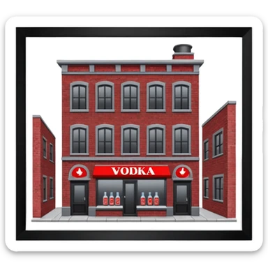 The dark building of the vodka store sticker