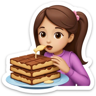 6 piece Chocolate bar being kissed by girly pancake sticker