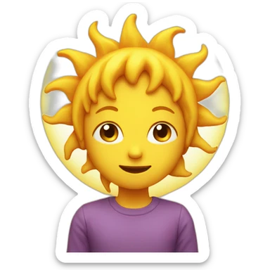 The sun with the face of a child sticker