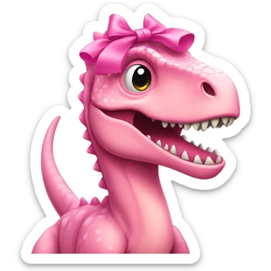 Dinosaur wearing a pretty pink bow sticker