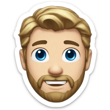 chris-hemsworth blue eyes cartoon wearing shirt sticker