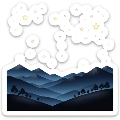 Edgy Black night sky Aesthetic scene scenery full picture  sticker