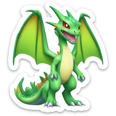 Anthro Cool Edgy Legendary Colorful Shy Shiny Fakemon-Pokémon-Flygon-Charizard-Fantasy-Creature With Full Body Detailed High Quality sticker