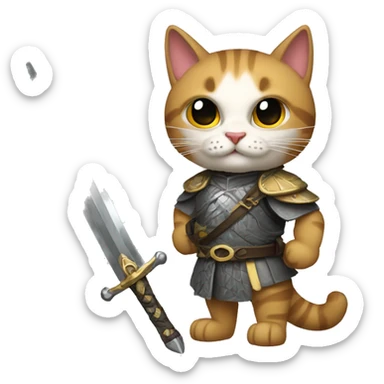 Gato estilisado com espada sticker