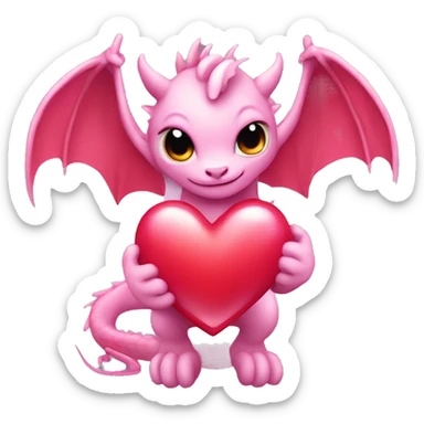  A red or pink heart with dragon wings, mixing cuteness with a mystical touch. sticker
