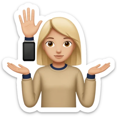 Putting the 🤷 with the six on the right and seven on the left on the two hands sticker