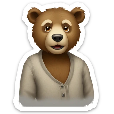 Orso che indossa una tuta da pulcino sticker