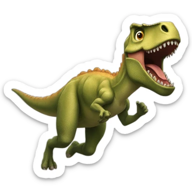 Running from dinosaur sticker