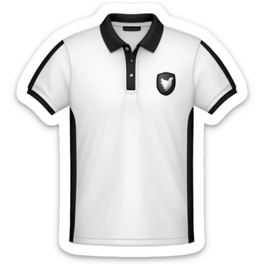 White polo tshirt with vertical black strips sticker