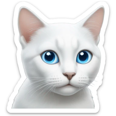 White cat with blue eyes sticker