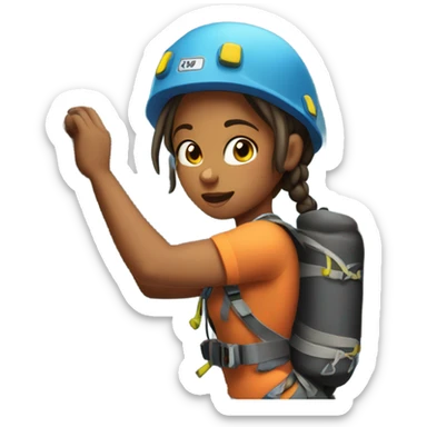 rock climber girl sticker
