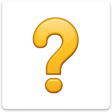 prominent emoji question mark overlay, white placeholder, simple and clear sticker