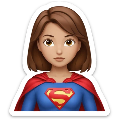 fille superheros cheveux bruns long et lisse sticker