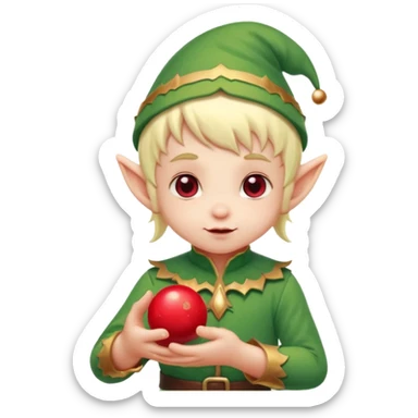 Baby elf holding glowing berry sticker