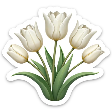 Tulipanes blancos sticker