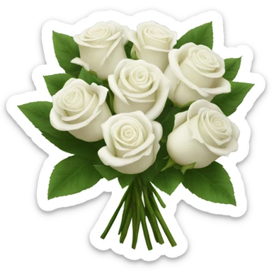 A bouquet of white roses sticker