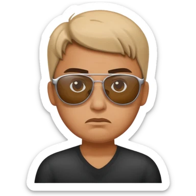 Annoyed face wearing sunglasses  sticker