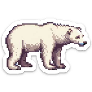 close-up of polar bear with penguins in the distance sticker
