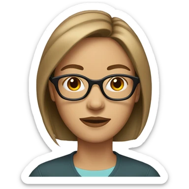 Woman in glasses with short light brown hair  sticker