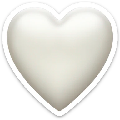 White pearlescent heart sticker