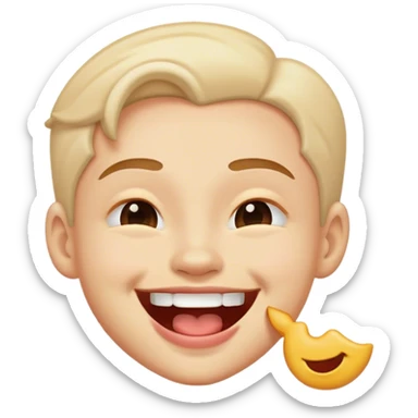 smiling emoji biting lip with a wink  sticker