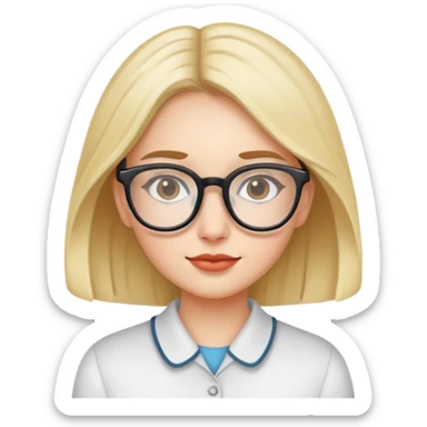 realistic portrait of girl wearing glasses sticker