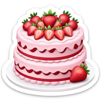 2 tier Strawberry Cake sticker