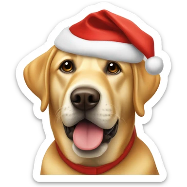 Red yellow lab with santa hat sticker